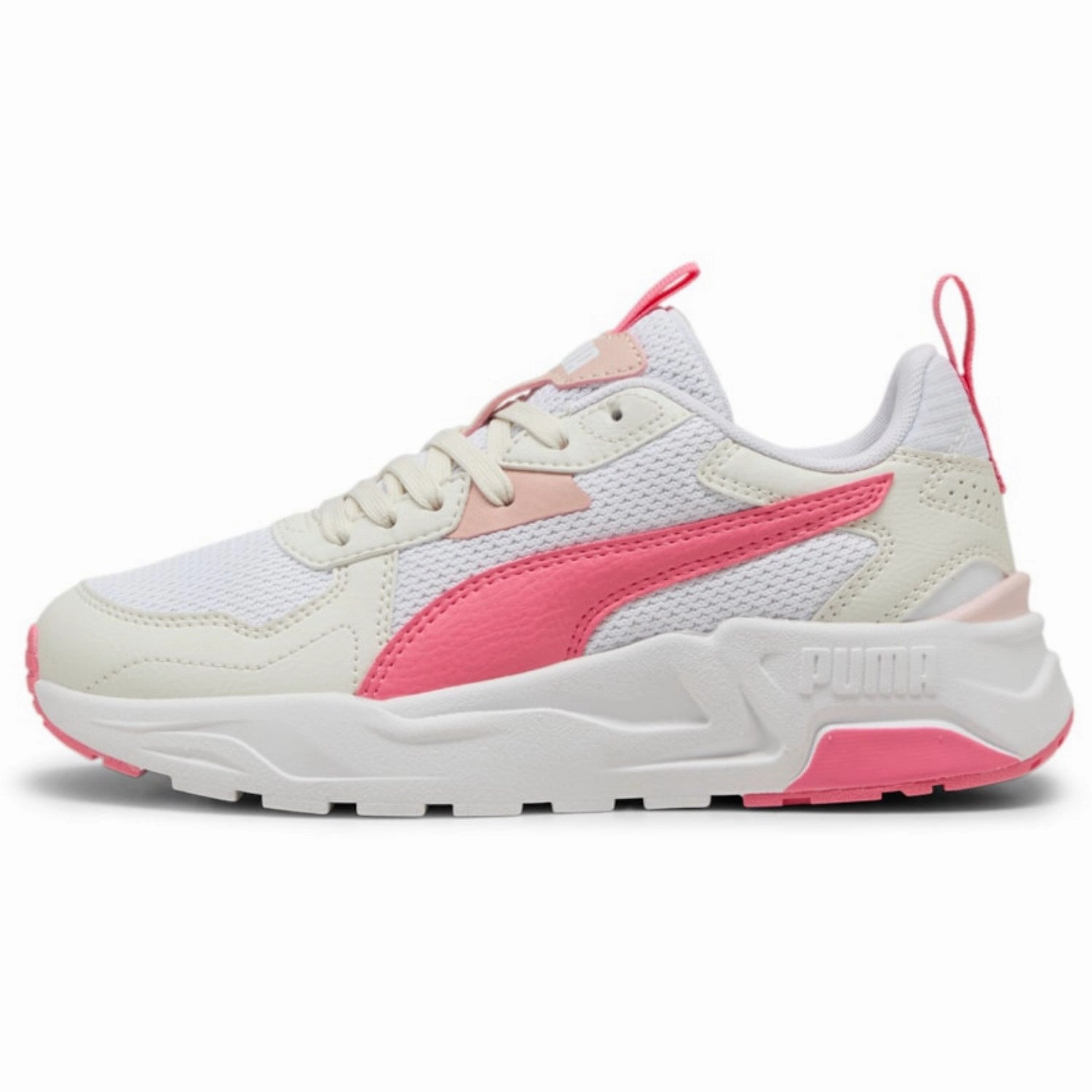 Puma White Trinity Lite Jr Sneakers Motion Clarity Ready For Rhythm
