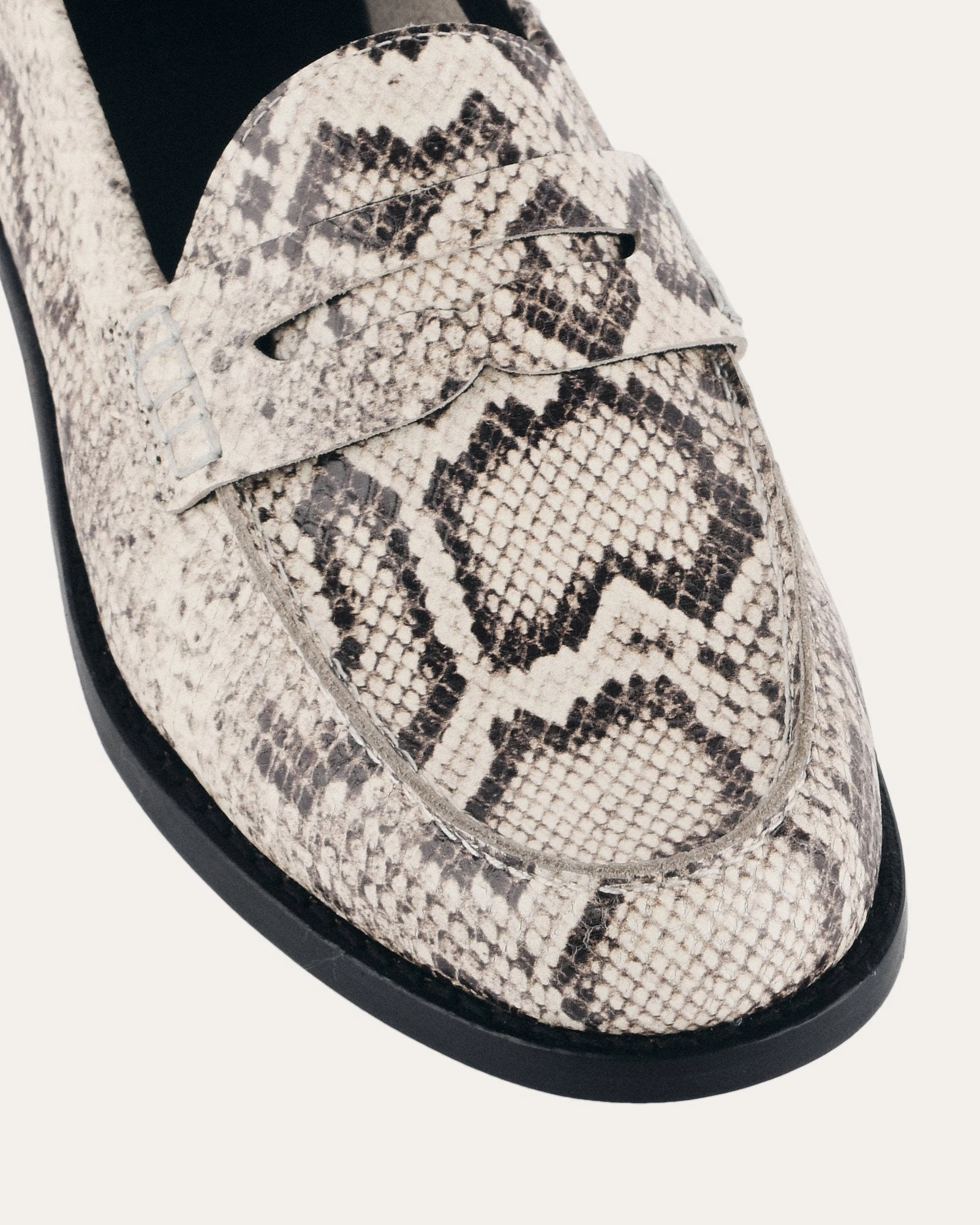 Tait Loafers Natural Snake Print Leather Refined Looks