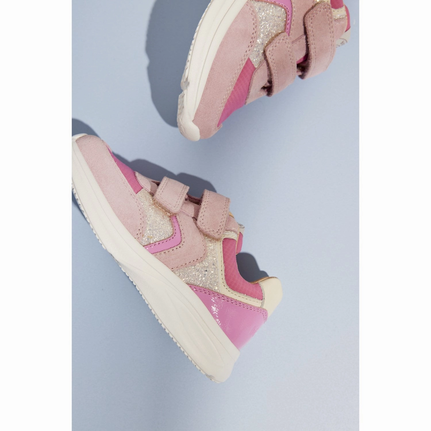 Bisgaard Blush Glitter Yuki Glitter Velcro Shoe Pure Look Smooth Silhouettes