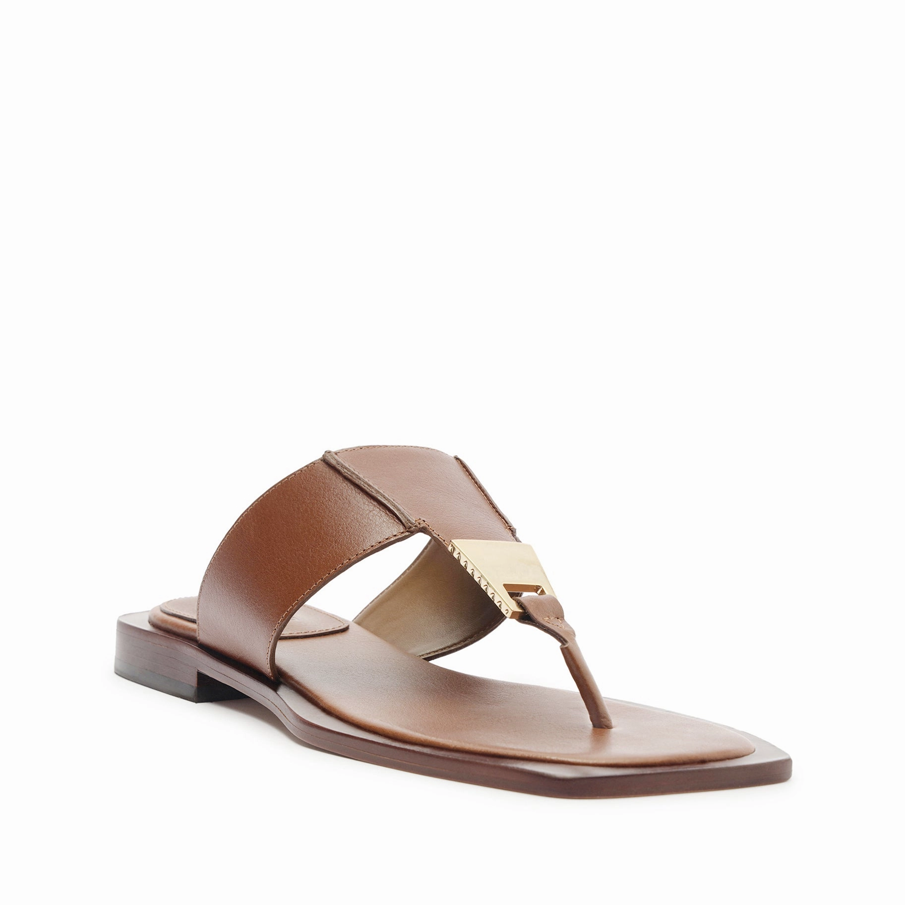 Salma Metallic Leather Flat Sandal Adaptive Edge