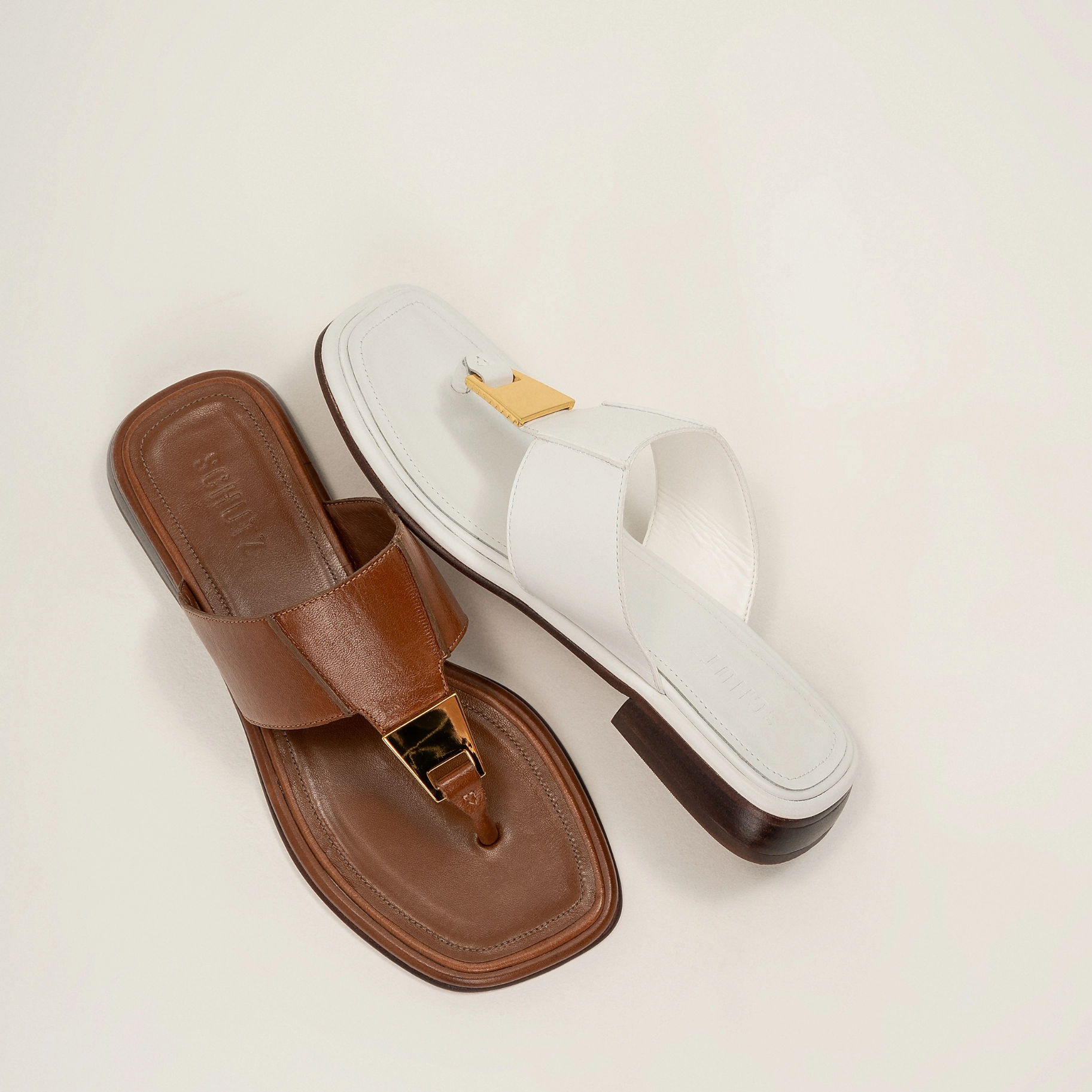 Salma Metallic Leather Flat Sandal Less Is More New Classics