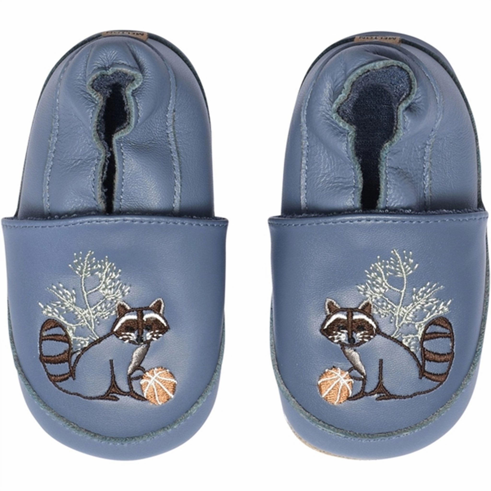 Ease Engineered Melton Leather Slippers With Raccoon Bluefin
