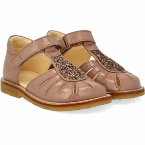 Angulus Clay/Clay Glitter Sandal With Drop Detail In Sparkling Glitter Conscious Form Pure Motion