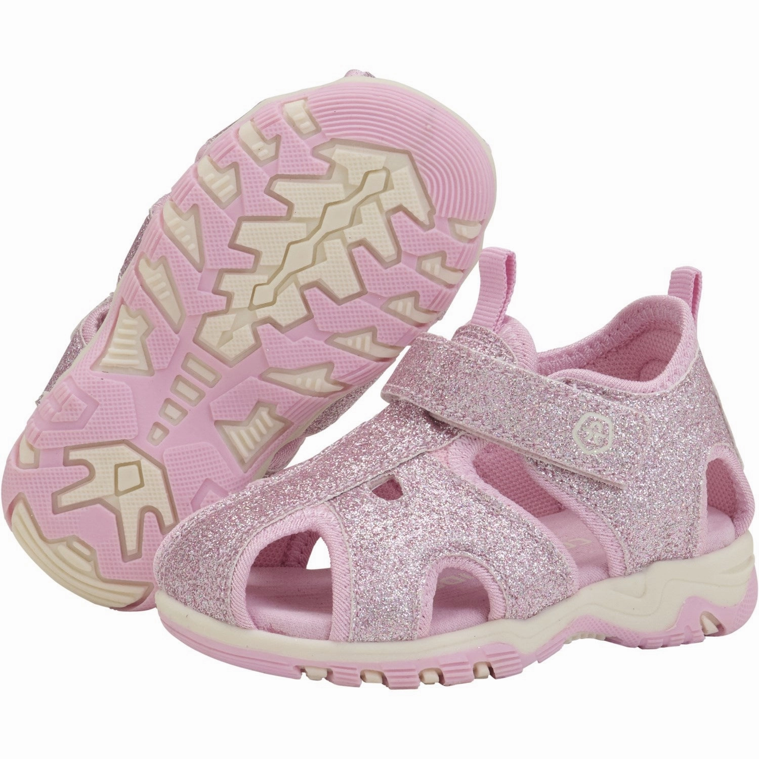 Color Kids Coral Blush Baby Sandals W. Velcro Strap Tailored Utility Explore With Ease