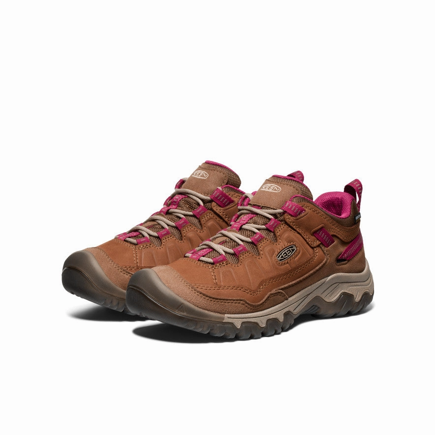 Women'S Targhee Iv Waterproof Hiking Shoe  |  Bison/Beaujolais Cool Motion