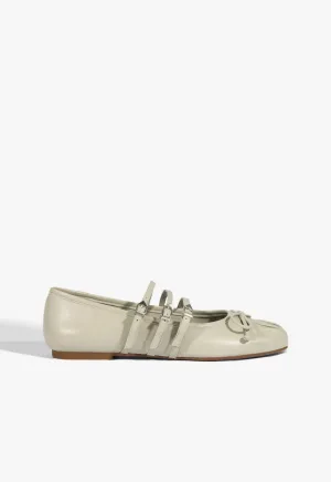 Adaptive Gear Arissa Gray Leather Ballet Flat