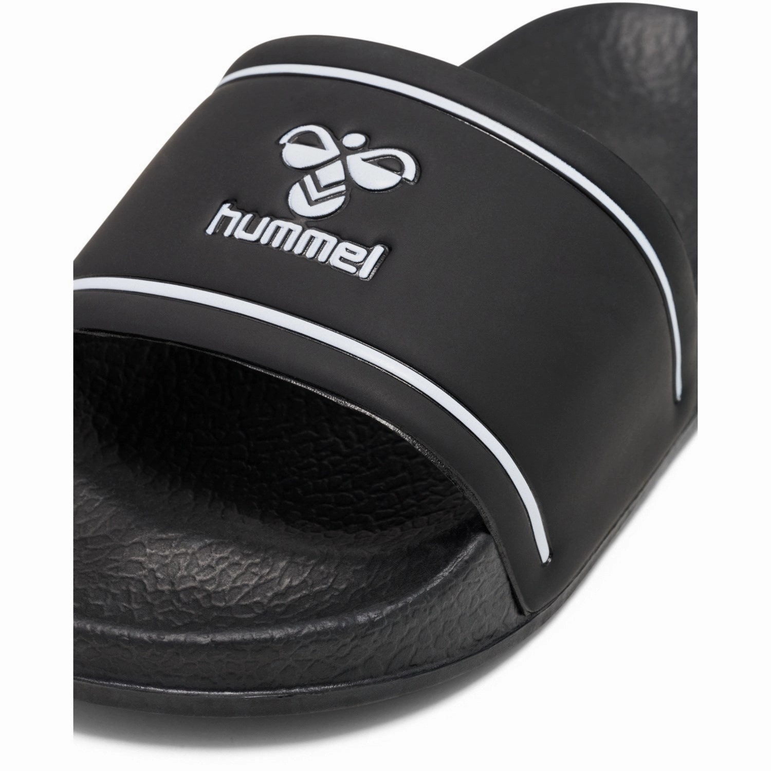 Hummel Black/White Pool Slide Jr Subtle Performance Bold Minimal