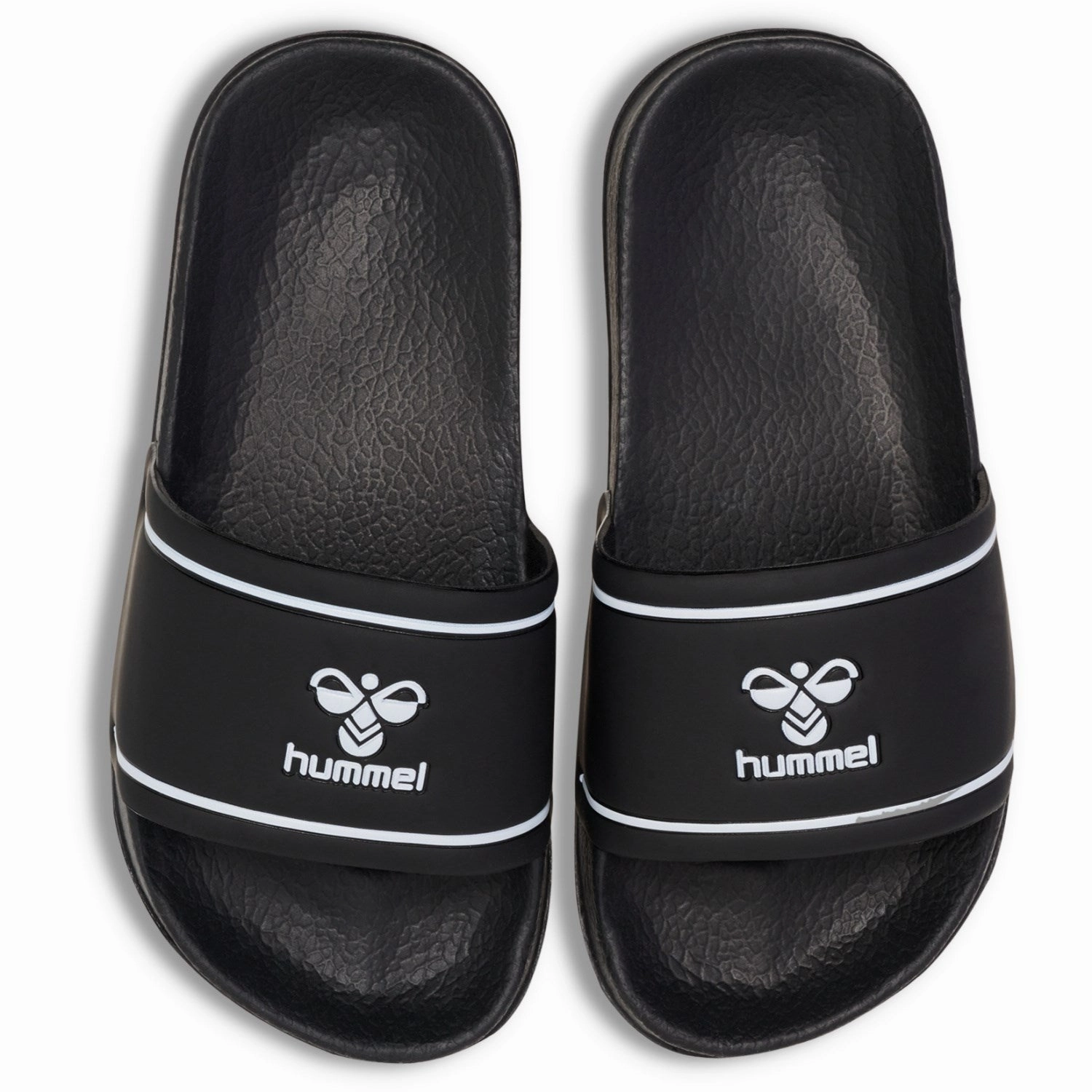 Hummel Black/White Pool Slide Jr Pure-Fit Shaped For Flow