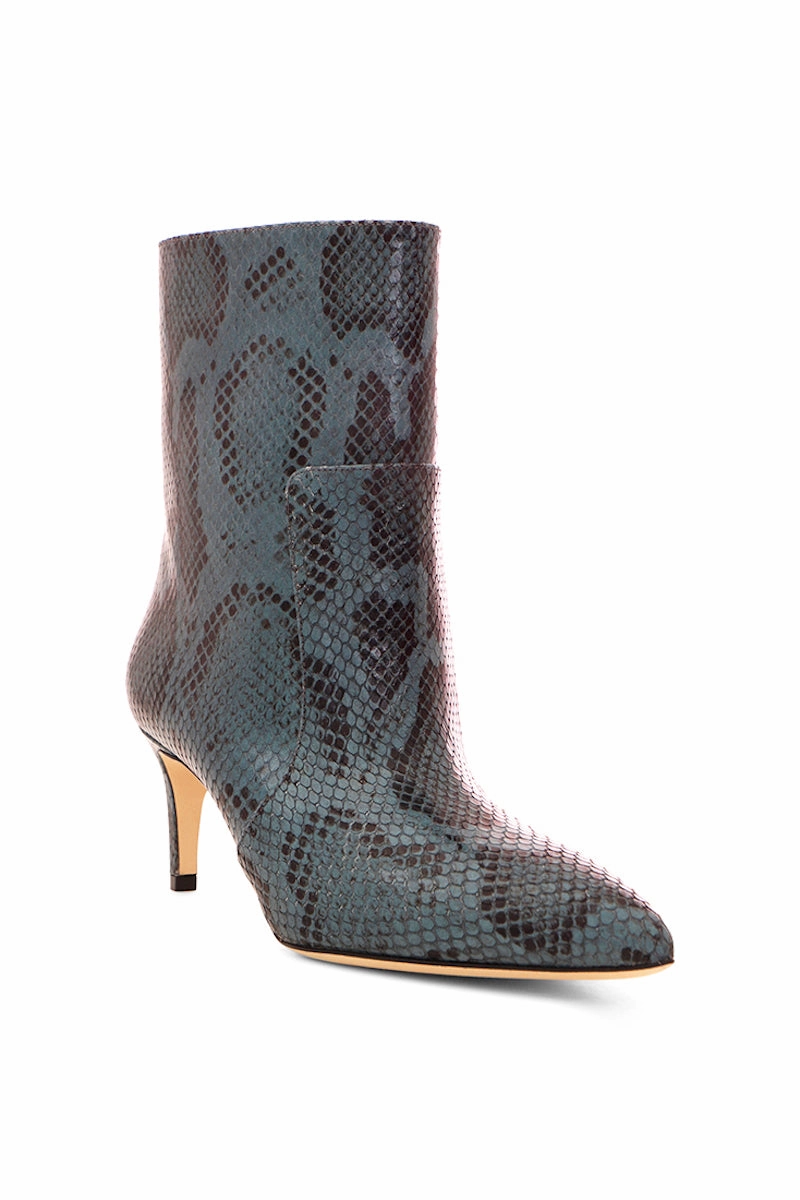 Python Seamed Ankle Bootie In Blue Grey Clean Attitude