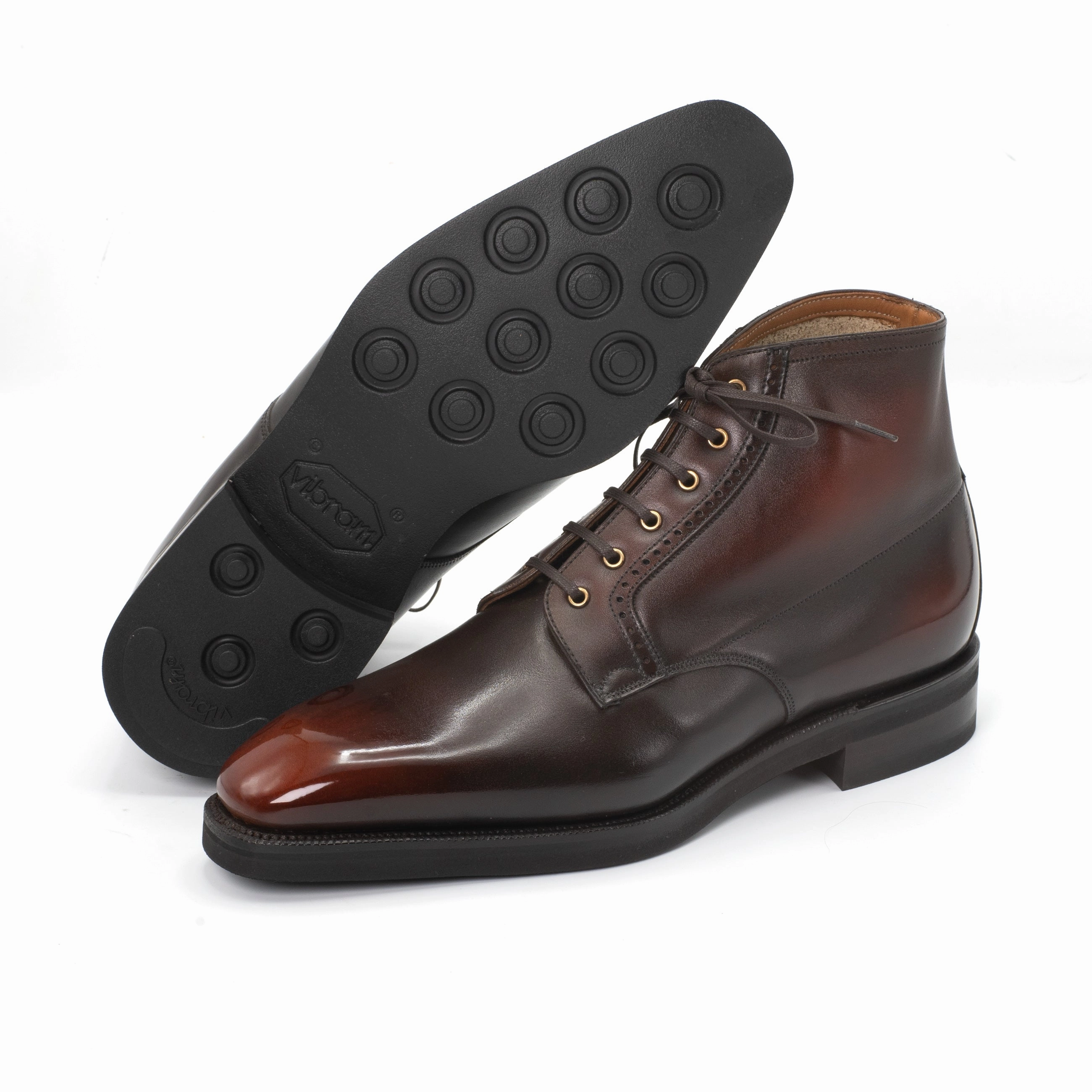 Ease And Balance Live Light Kerouac Derby Boot Mto - Dark Oak Handmade Patina