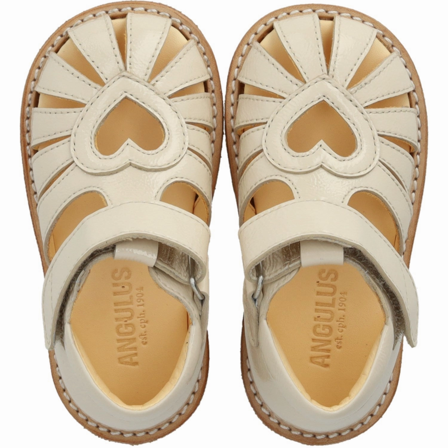 Angulus Buttermilk Beginner Hjertesandal Med Velcro Closure Progressive Living