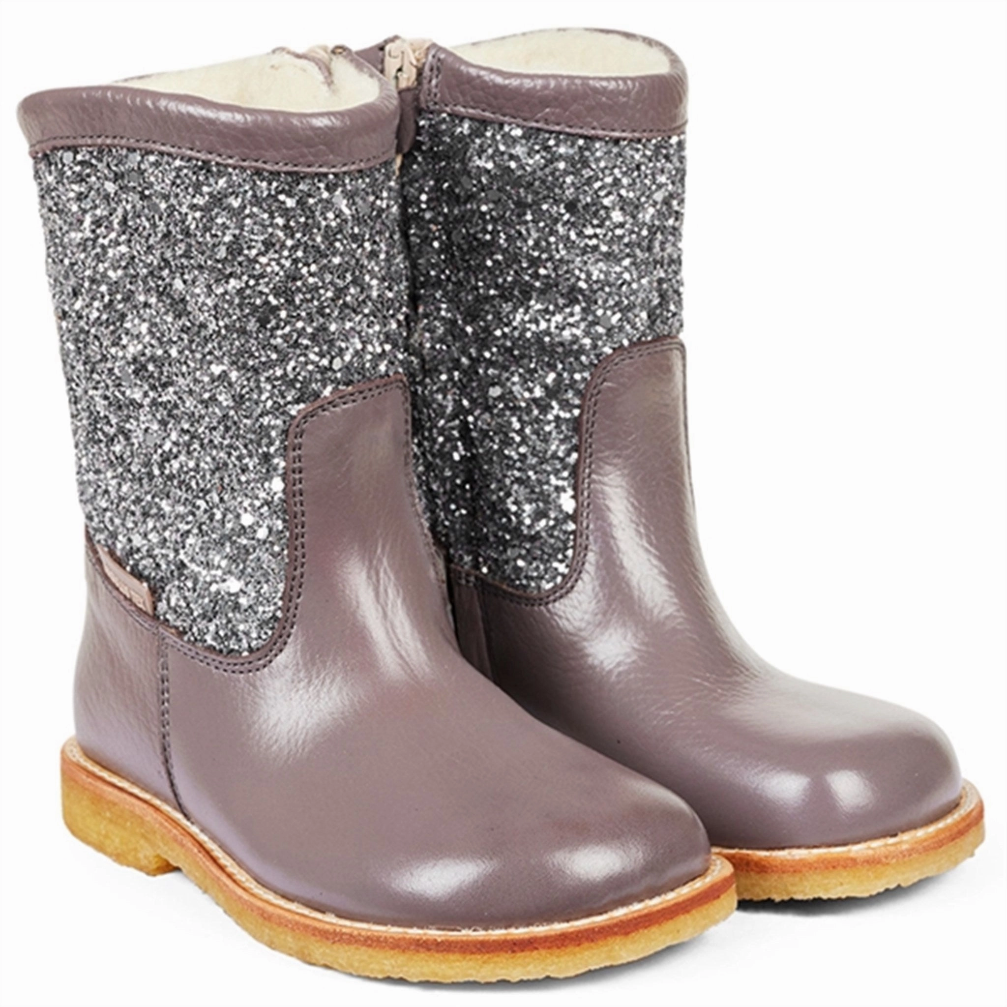 Precision In Style Angulus Tex Boots With Zipper Lavender/Dusty Lavender Glitter