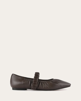 Light-Living Keely Ballet Flats Bitter Choc Leather