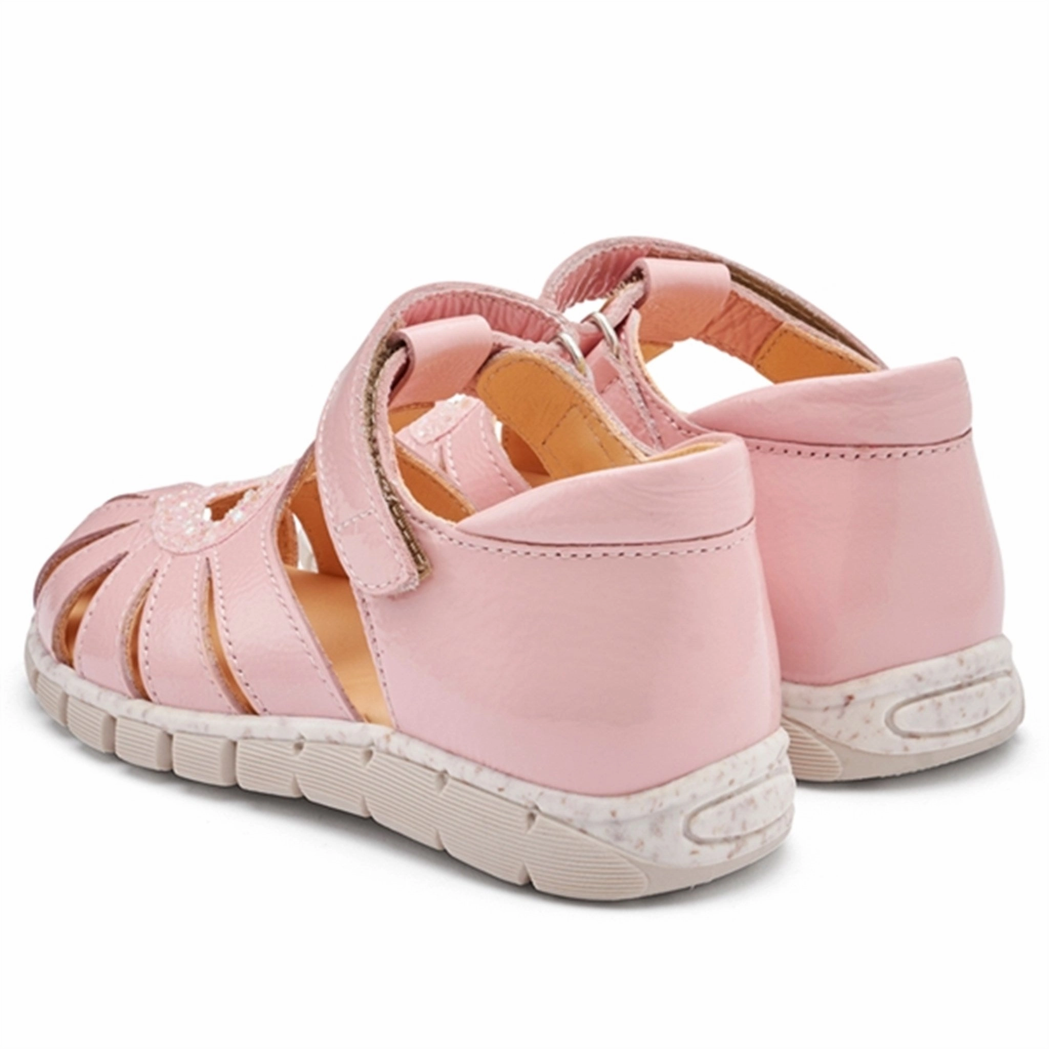 Seamless Lifestyle Streamlined Urban Angulus Heart Sandal W. Velcro Rosa/Rosa Glitter