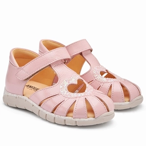 Angulus Heart Sandal W. Velcro Rosa/Rosa Glitter Fluid Profile Express Yourself