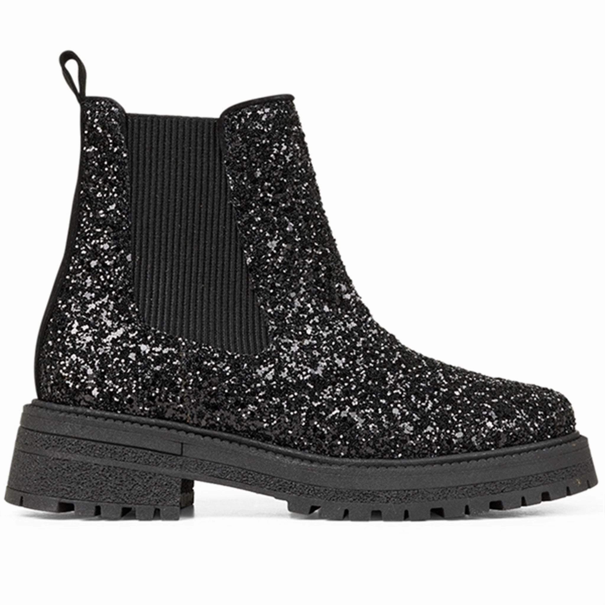 Engineered For Flow Angulus Chelsea St?Vlet With Lace And Track-Sole Black Glitter/Black/Black