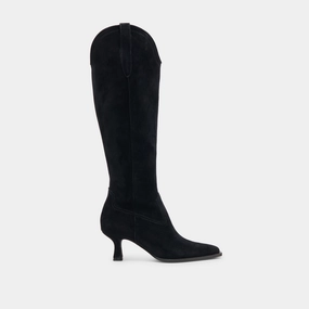 Comfort-Focused Ariana Wide Calf Boots Onyx Suede