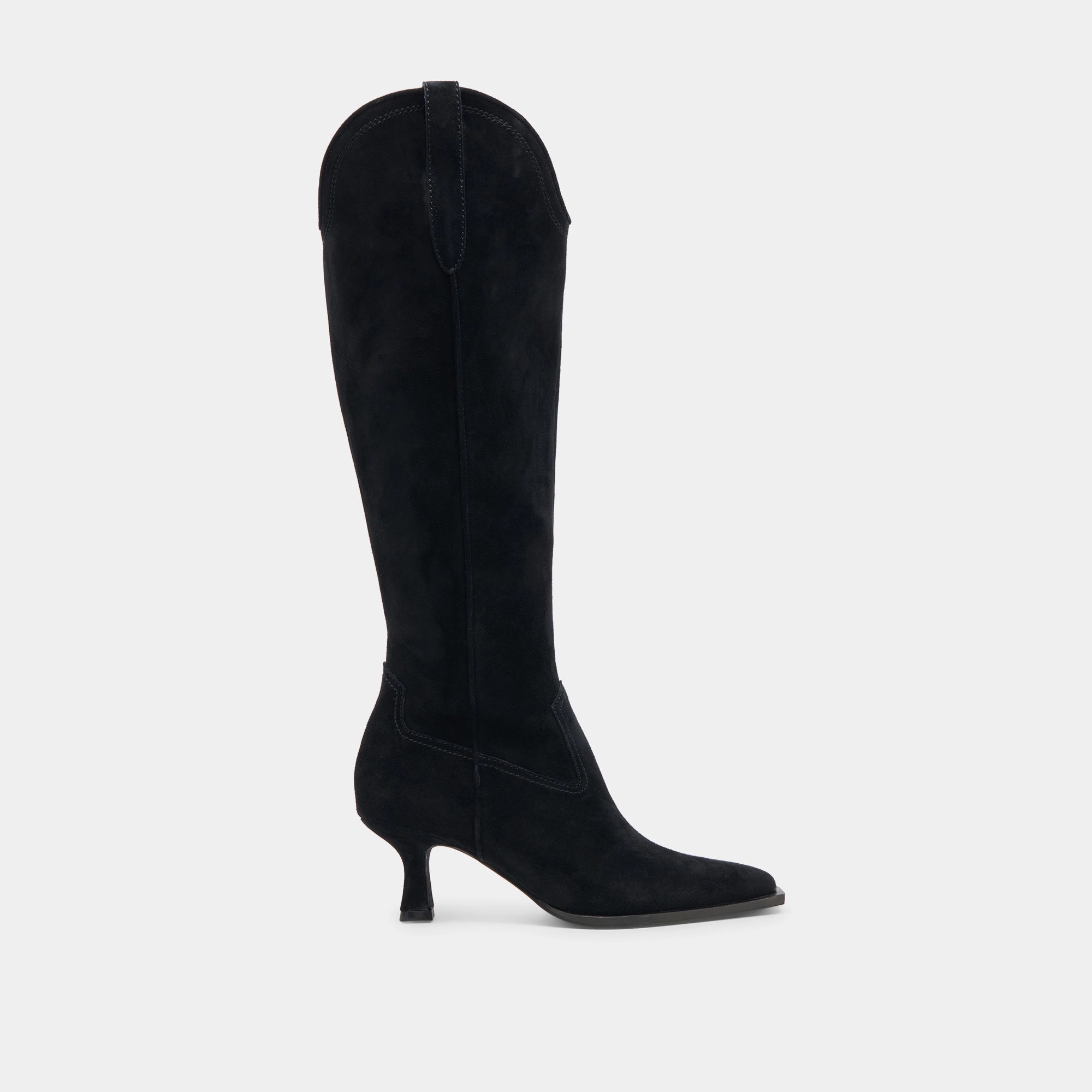 Comfort-Focused Ariana Wide Calf Boots Onyx Suede