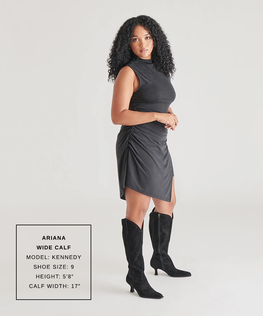 All-Weather Vibe Ariana Wide Calf Boots Onyx Suede