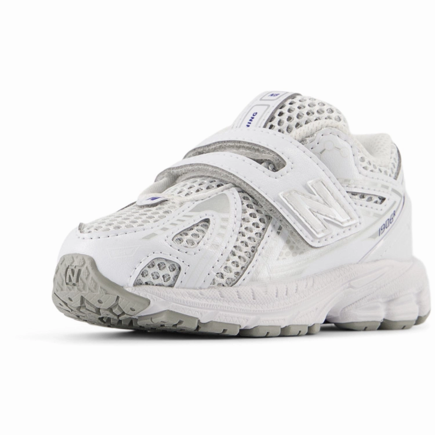 No-Fuss Fit Engineered Profile New Balance White New Balance 1906 Kids Hook & Loop