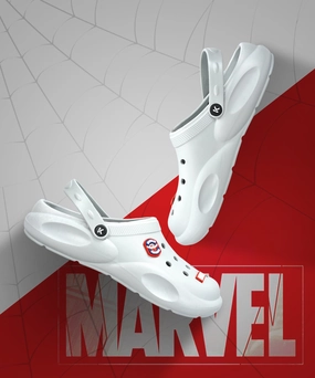 Reimagined Comfort Marvel Captain America Evmk10923G Men'S Casual Grey Clogs | Stylish Waterproof, Lightweight, Comfortable Clogs For Men With Durable Sole | Ideal For Outdoor Use