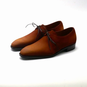 Progressive Outfit Anywhere Utility Eduardo Derby Shoe Mto - Cognac & Cream Patina On Suede