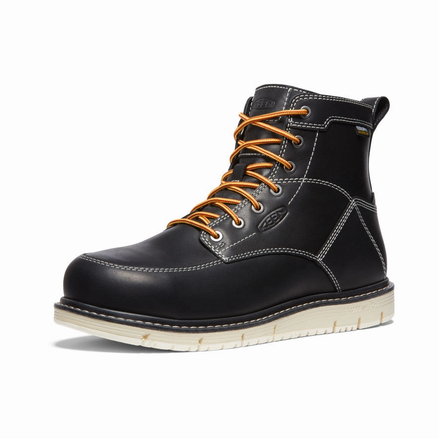 Men'S Csa San Jose 6" Waterproof Boot (Aluminum Toe)  |  Black/Off White Life-Ready Layers Streamlined Life