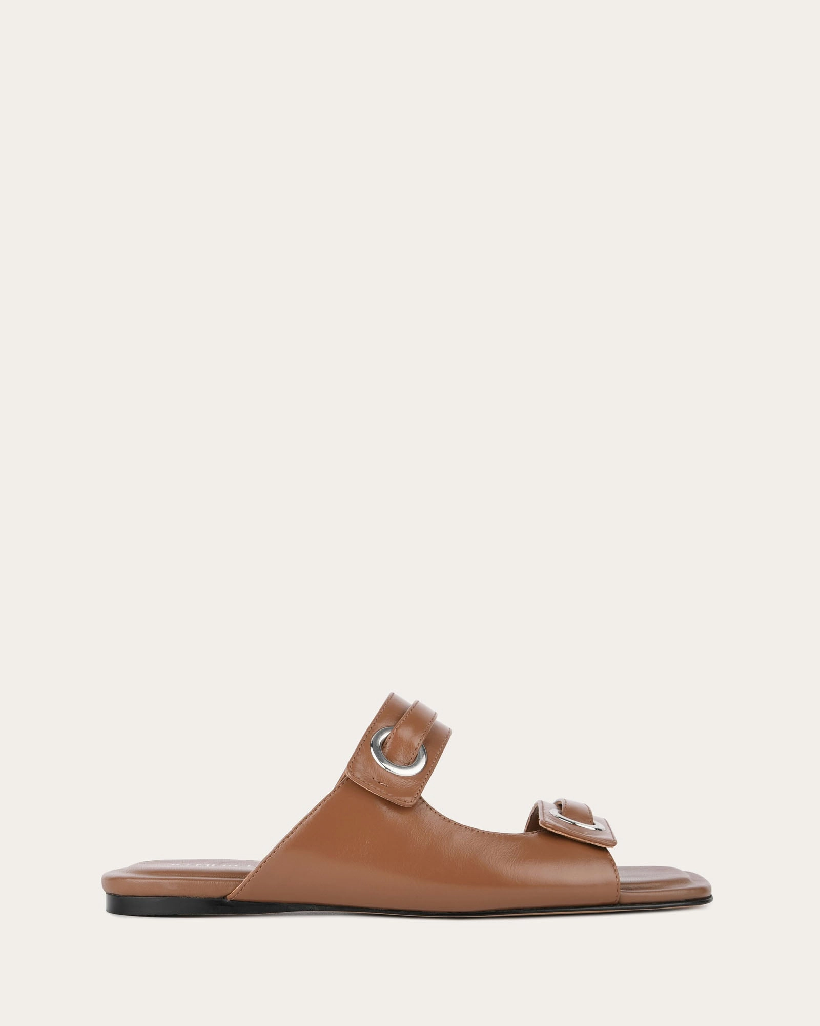 Daily Expression Quill Flat Sandals Dark Tan Leather