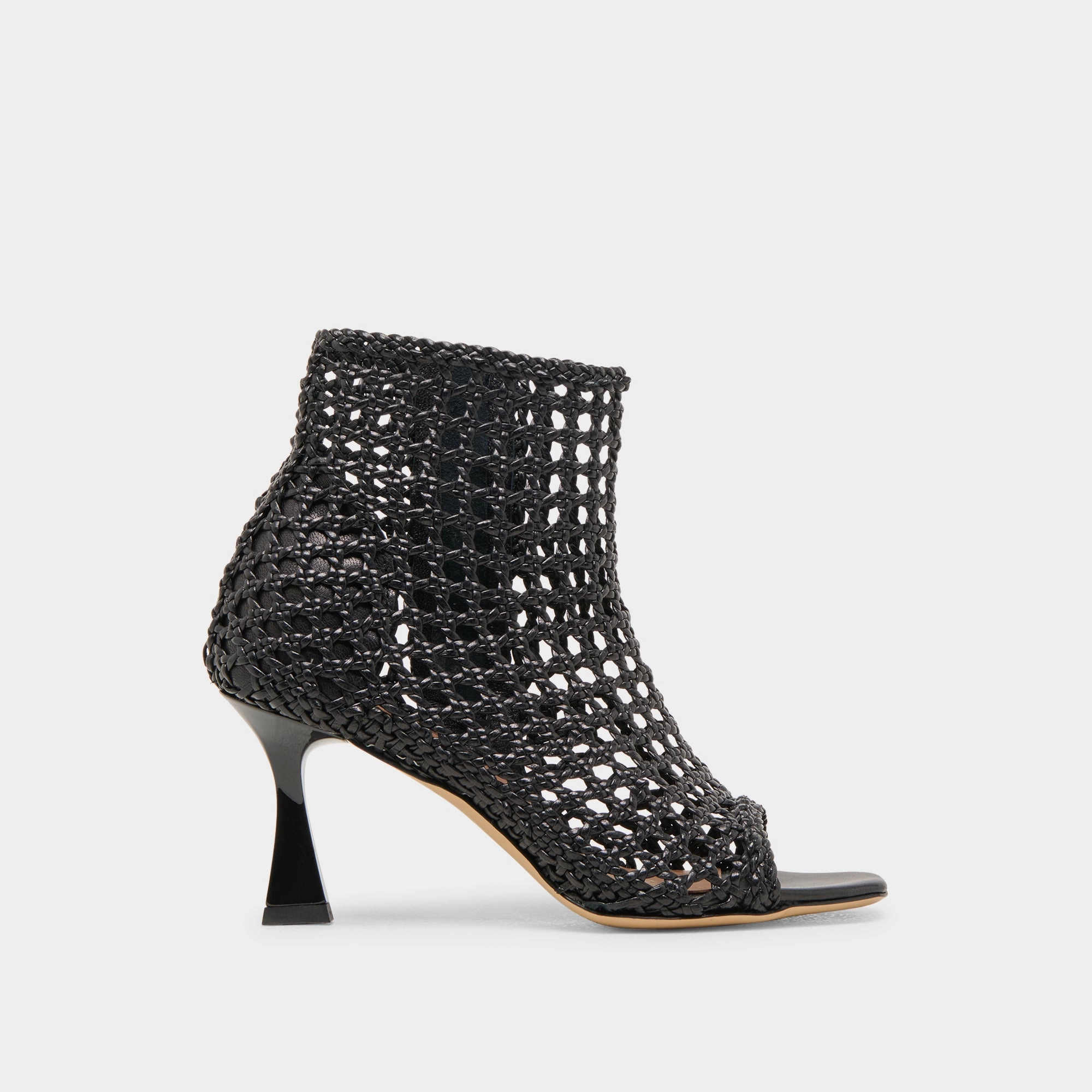 Quin Heels Black Woven Leather Future-Light