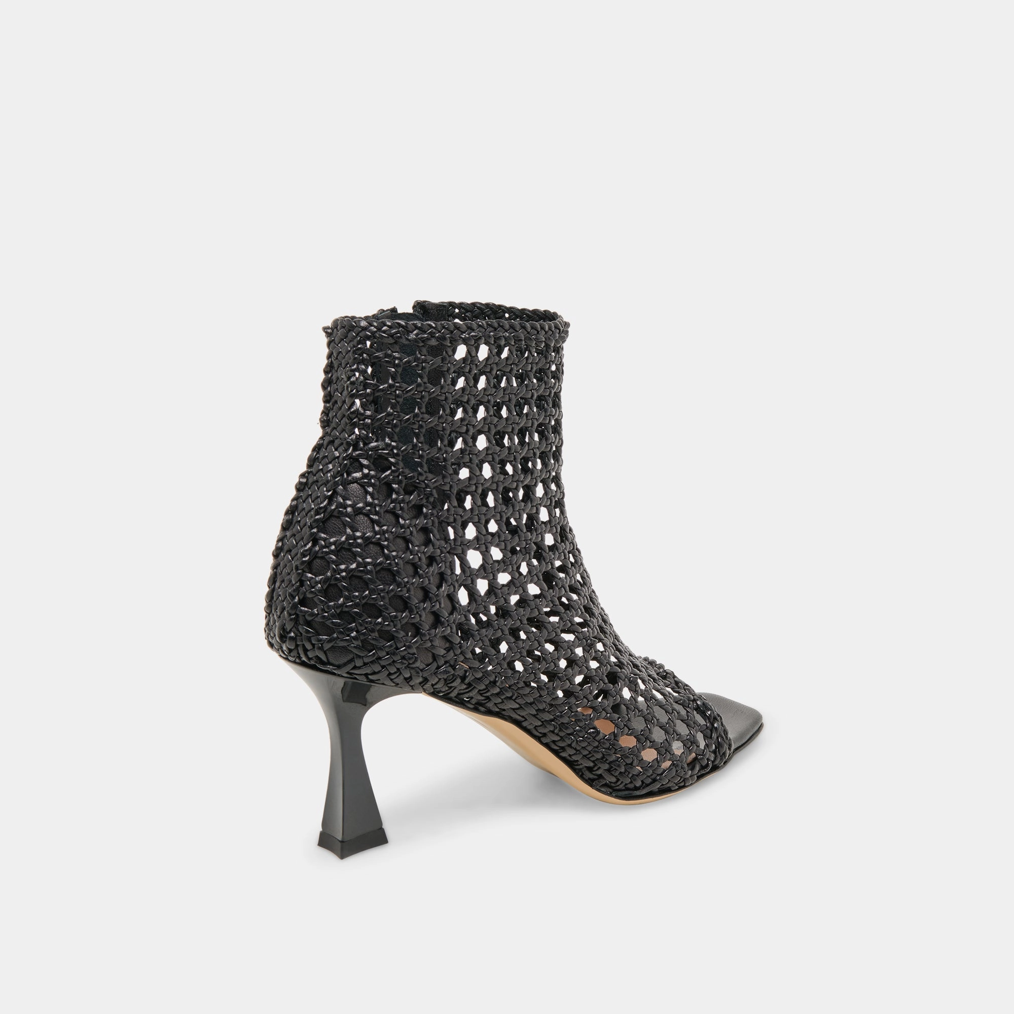 Quin Heels Black Woven Leather Fit To Adapt