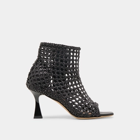 Quin Heels Black Woven Leather Future-Light