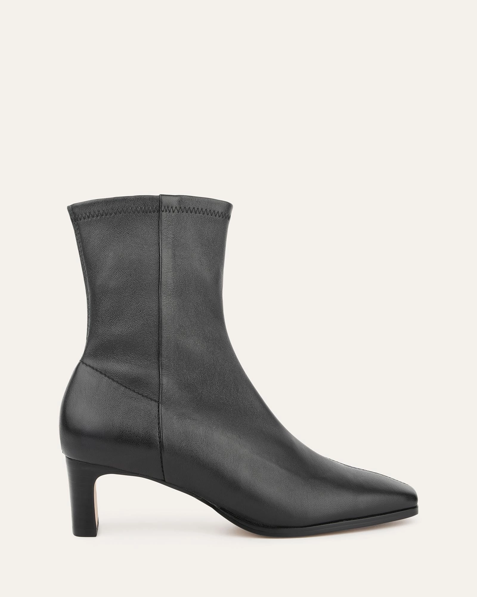 Streamline Your Day Understated Cool Quince Mid Ankle Boots Black Leather