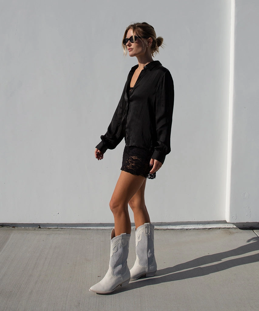 Ranch Boots Ivory Leather Seasonal Updates