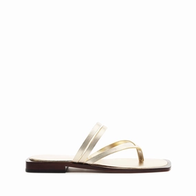 Rania Metallic Leather Flat Sandal Beyond The Basics
