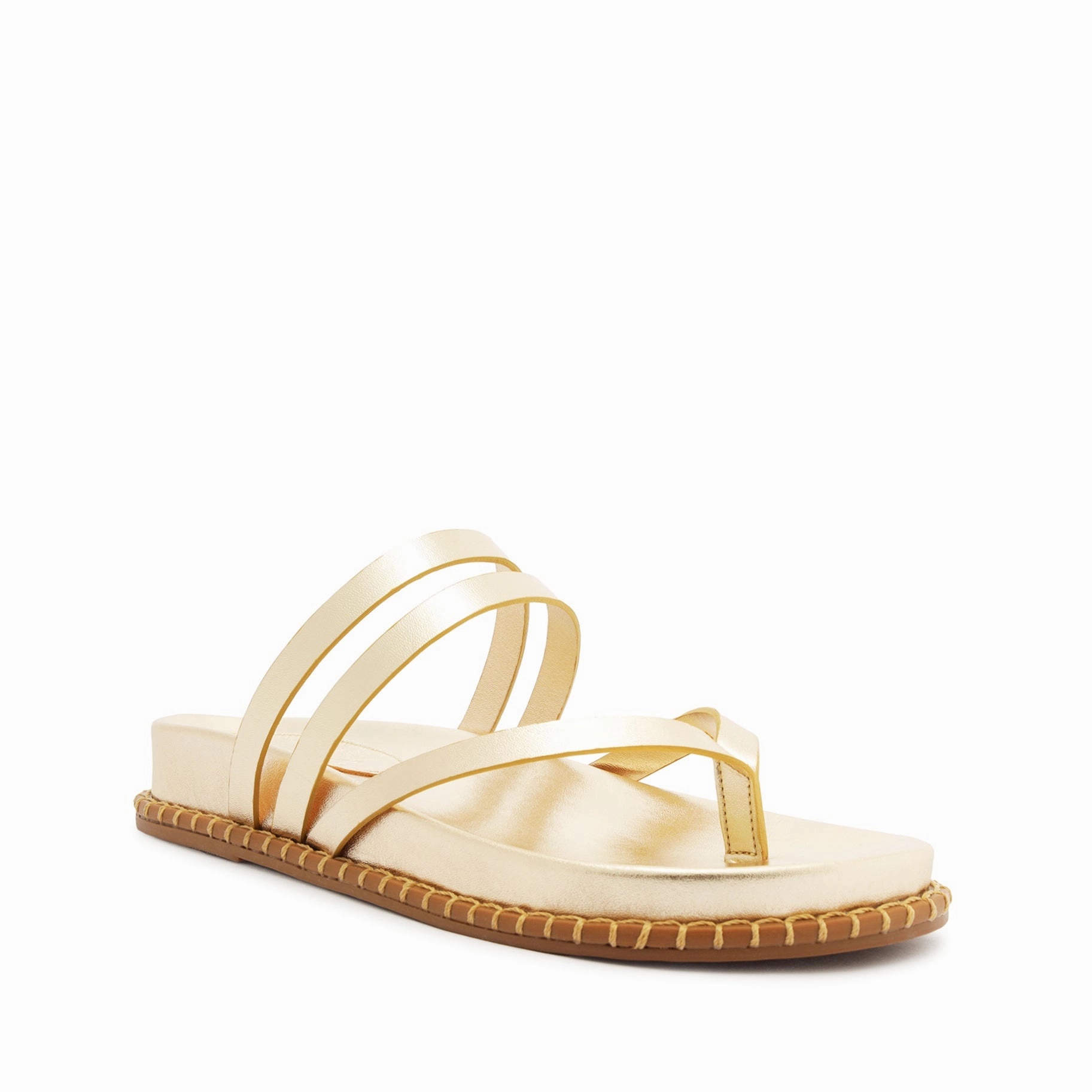 Designed To Shift Low-Key Performance Rania Sporty Metallic Leather Sandal