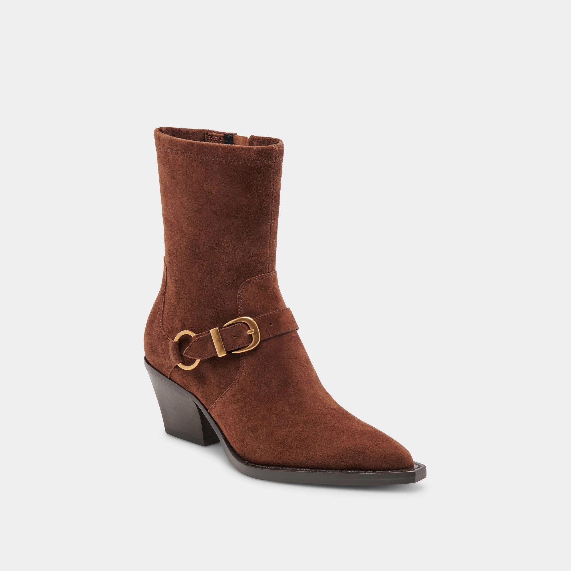 Rave Wide Calf Boots Dk Brown Suede Layered Motion Go-Anywhere Style