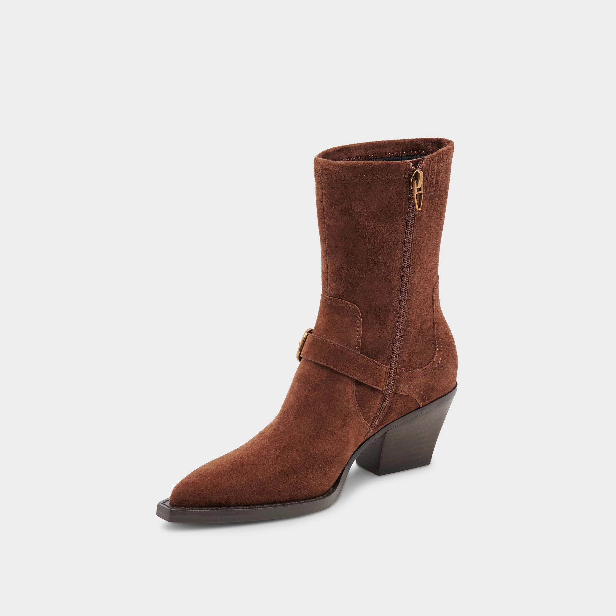 Rave Wide Calf Boots Dk Brown Suede Cool In Motion Low-Profile Style