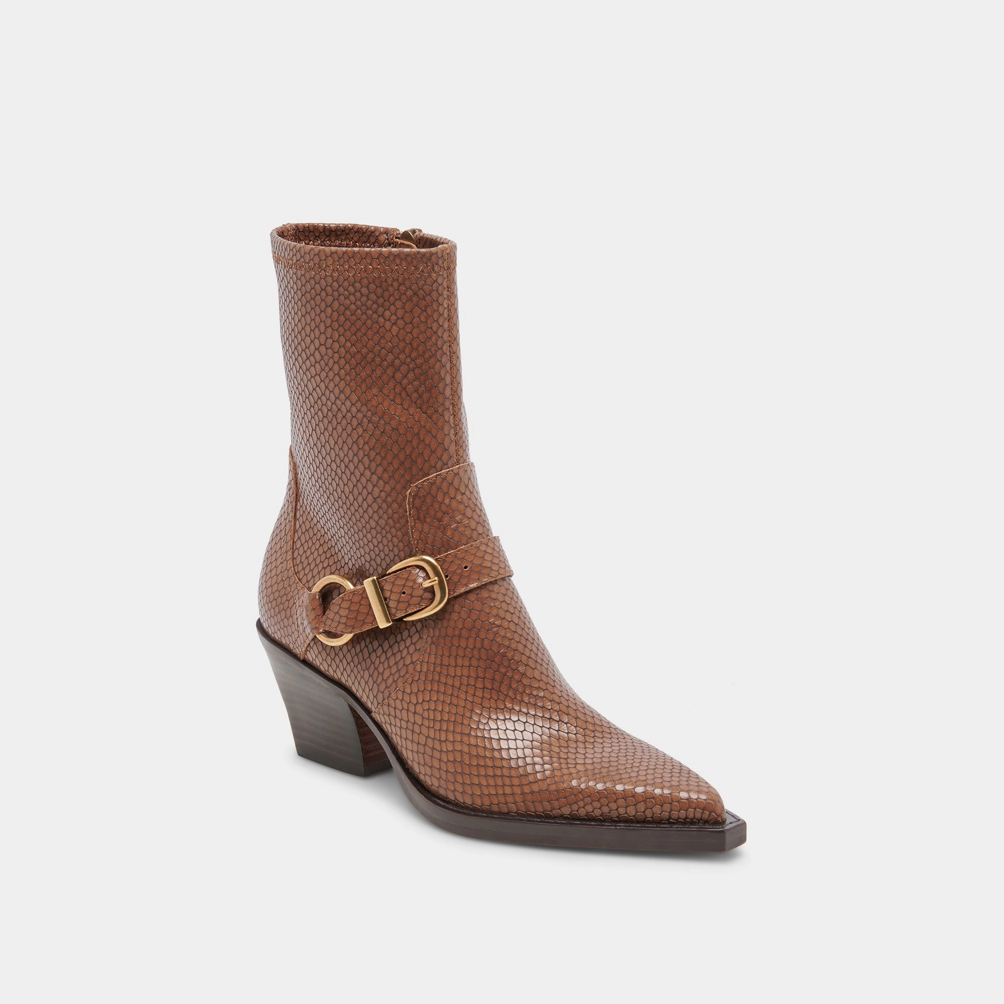 Tailored For Life Urban Energy Rave Wide Calf Boots Saddle Embossed Leather