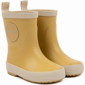 Express Yourself Tailored For Life Pom Pom Dusty Yellow Gumboots? Solid