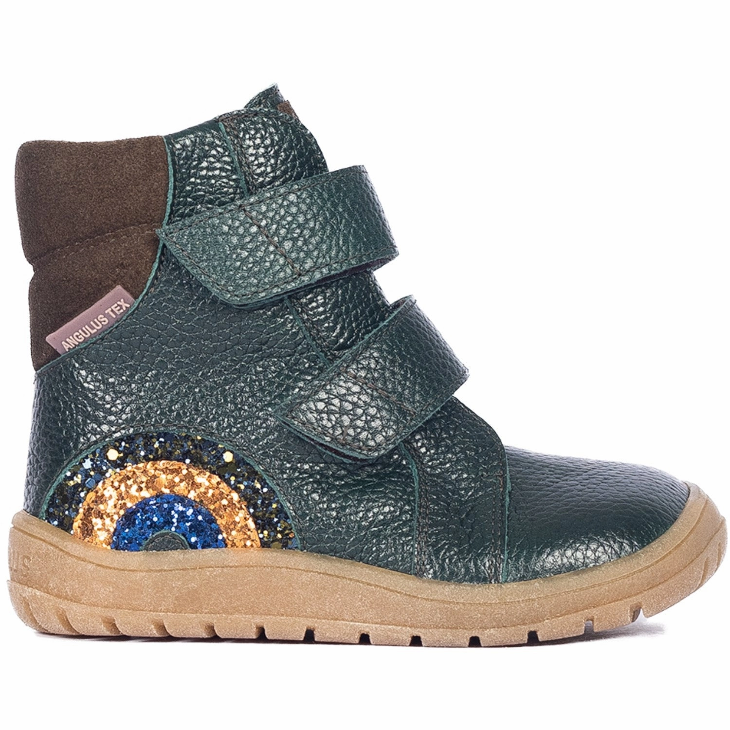 Cool And Clean Angulus Deep Teal/Forrest/Glitter Tex Boot With Sparkling Glitter Rainbow