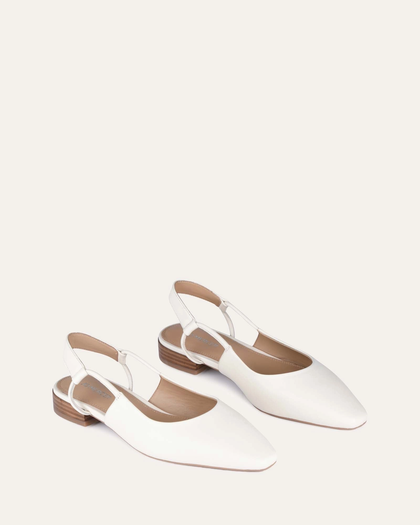 Crafted Ease Larissa Dress Flats Off White Leather