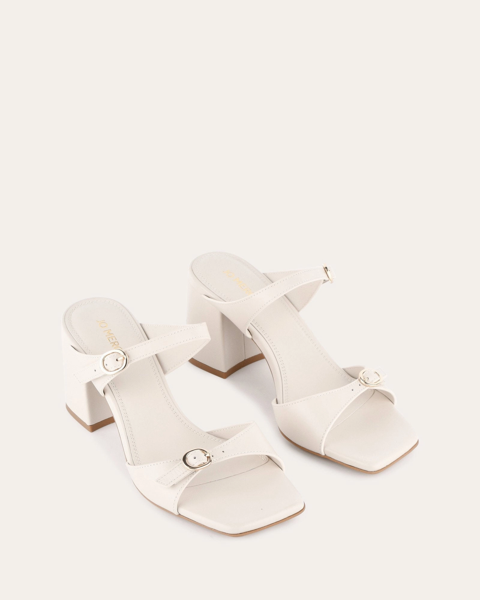 Spencer Mid Heel Sandals Off White Leather Life, Reimagined