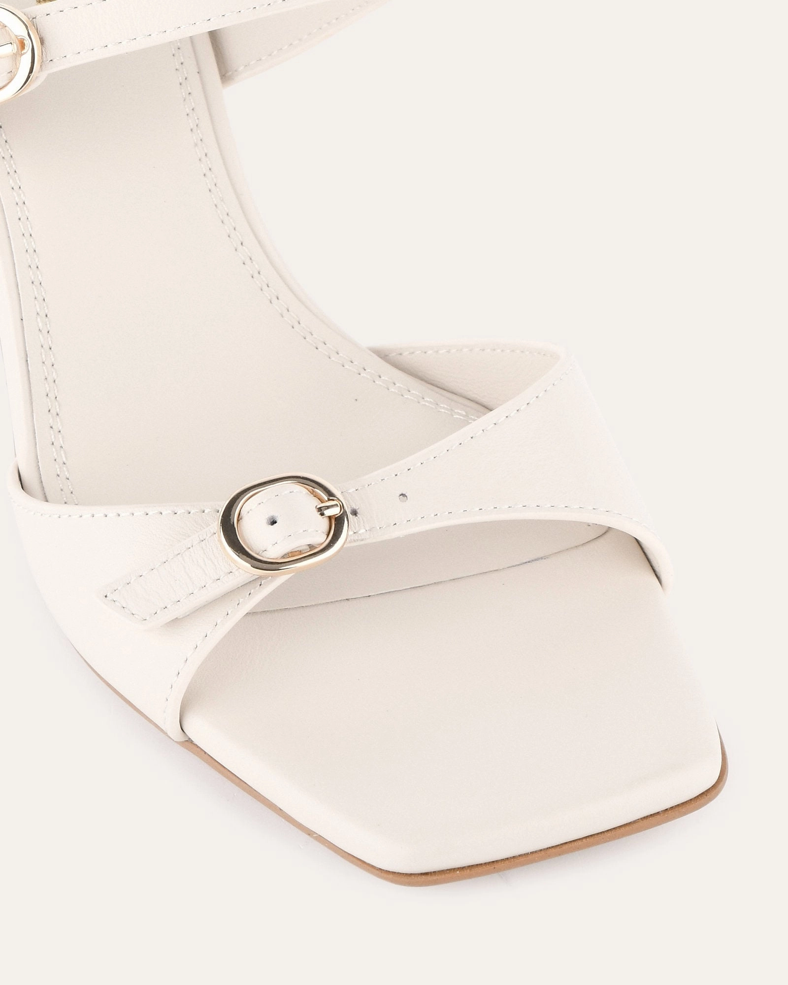 Tailored For Life Conscious Layers Spencer Mid Heel Sandals Off White Leather
