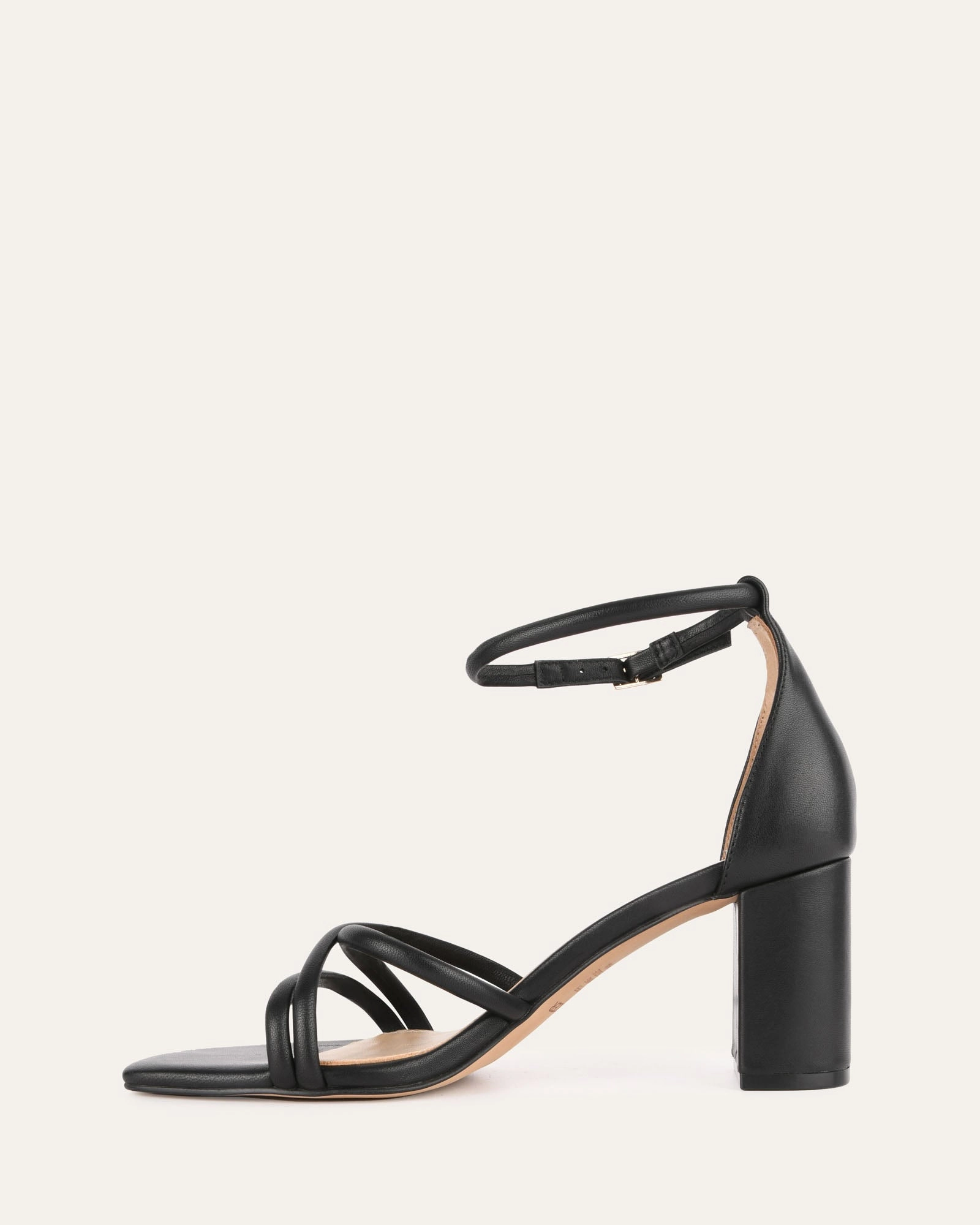 Performance Living Built For Motion Nicola Mid Heel Sandals Black Leather