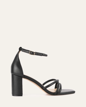 Fluid Design Nicola Mid Heel Sandals Black Leather