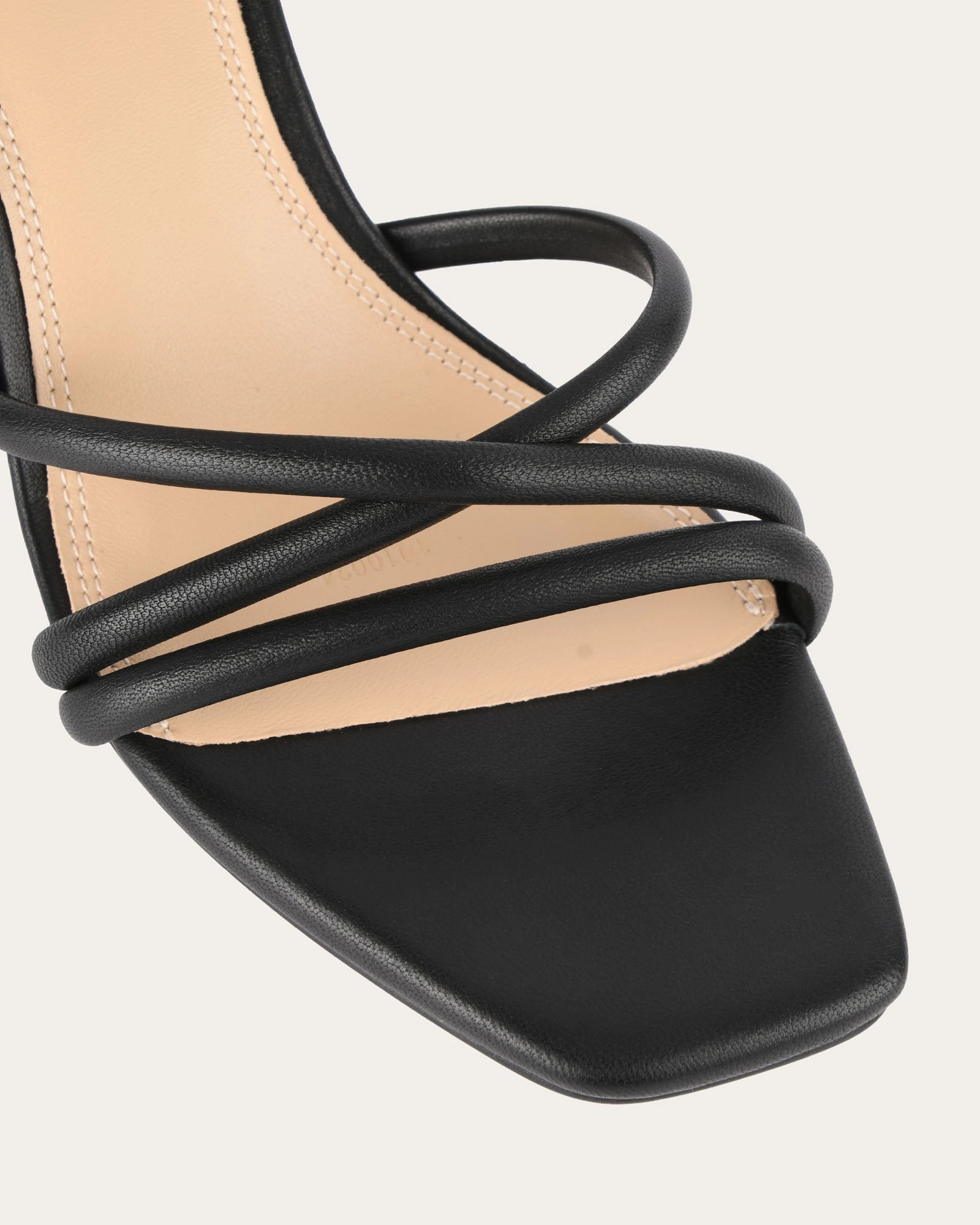 Future Fit Nicola Mid Heel Sandals Black Leather