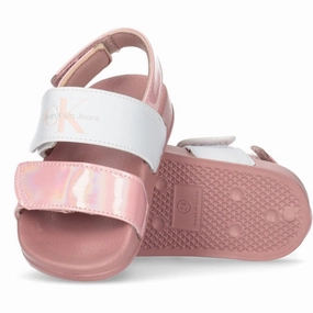 Your Next Layer Shift Into Ease Calvin Klein Velcro Sandal Pink/White