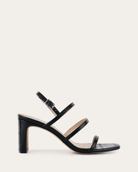 Nix Mid Heel Sandals Black Lizard Subtle Performance Style Without Noise