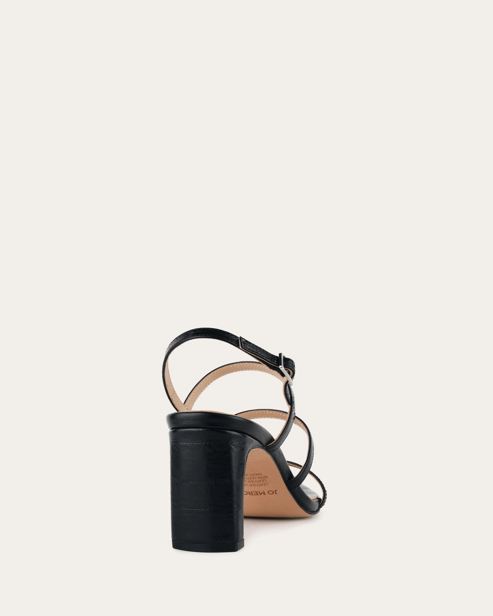 Quiet City Style Nix Mid Heel Sandals Black Lizard
