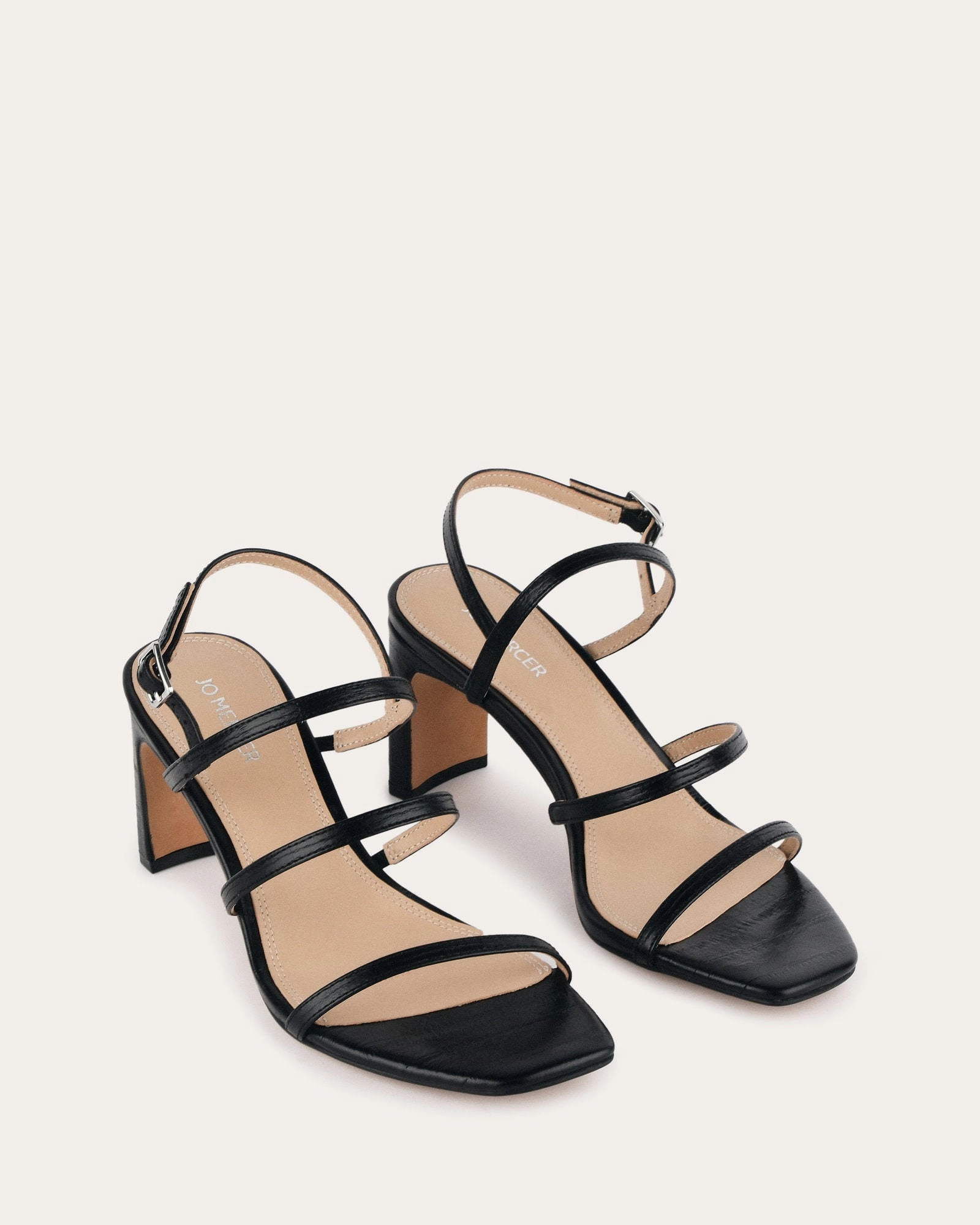 Nix Mid Heel Sandals Black Lizard Precision-Made Relaxed Innovation
